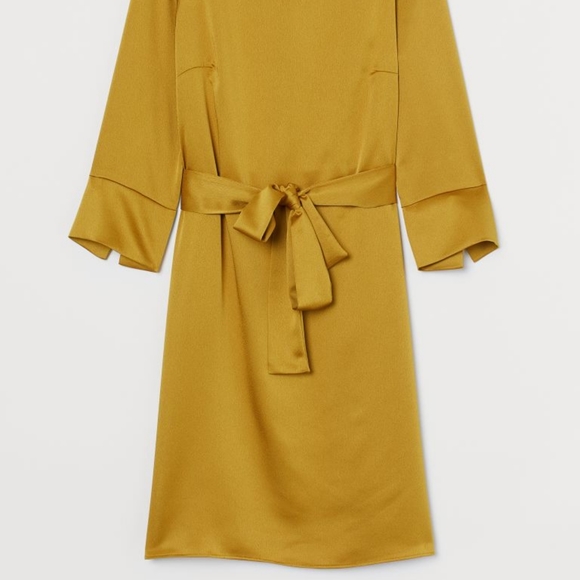 Yellow - Gold 3/4 Sleeve Work Dress - Picture 2 of 6